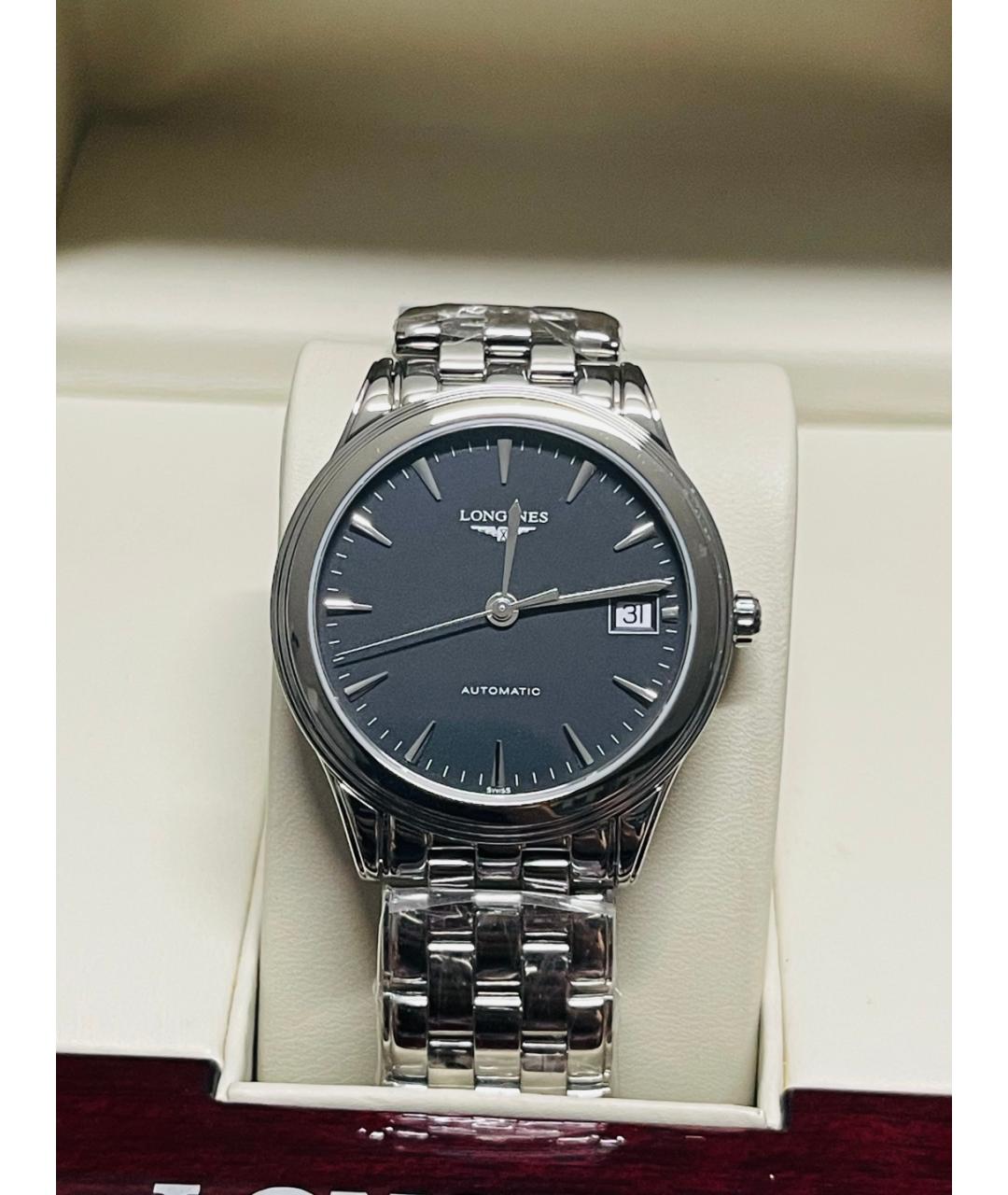 LONGINES Черные металлические часы, фото 10