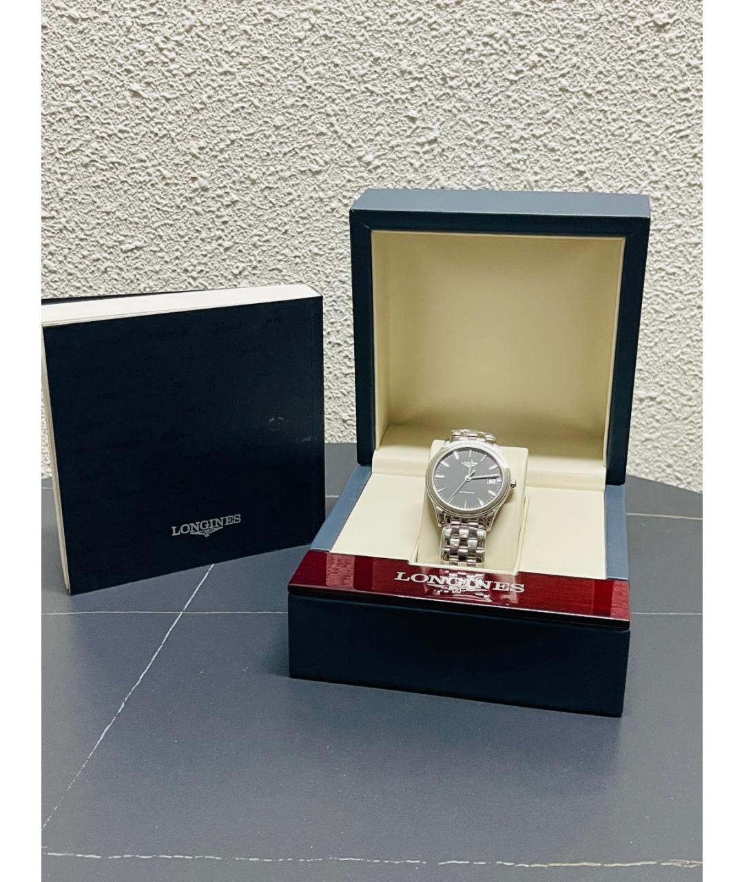 LONGINES Черные металлические часы, фото 2