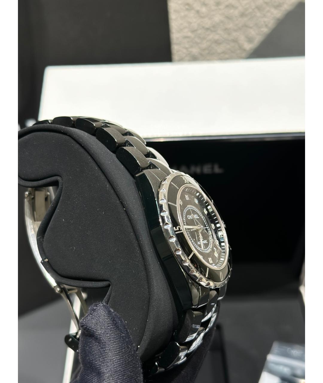 CHANEL Черные керамические часы, фото 4