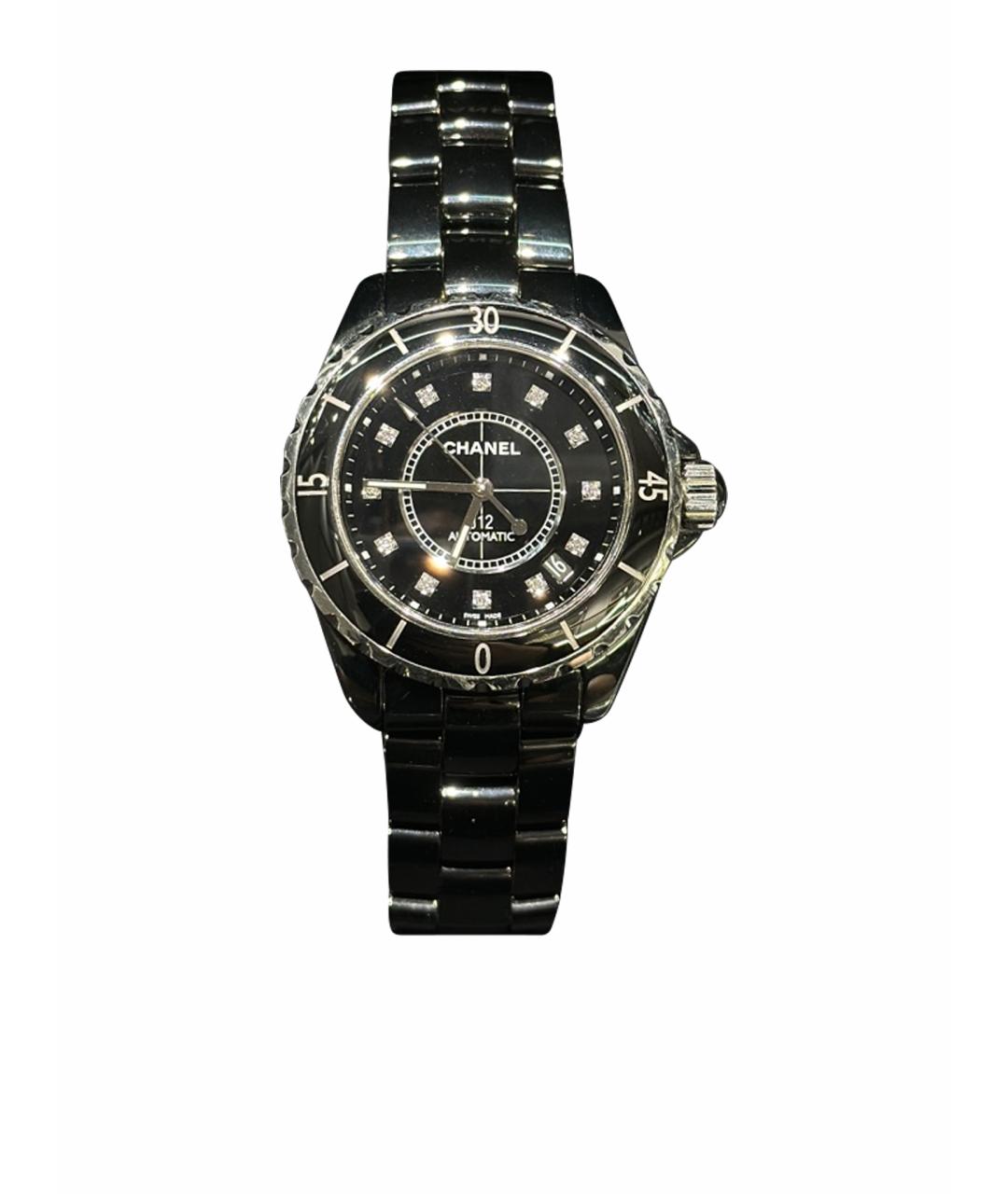 CHANEL Черные керамические часы, фото 1