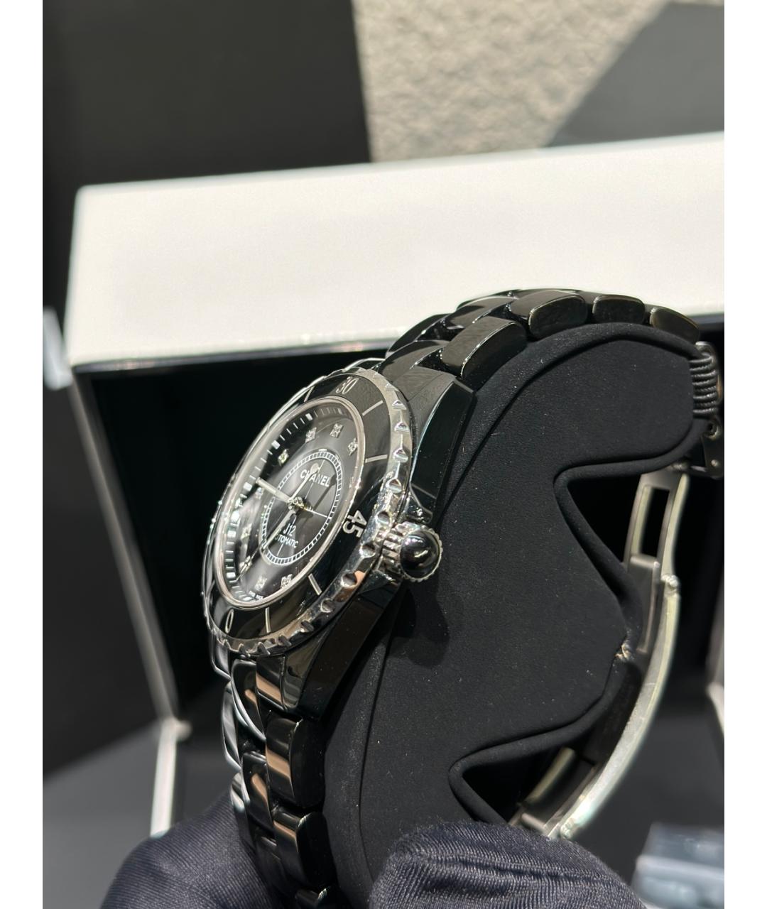 CHANEL Черные керамические часы, фото 5
