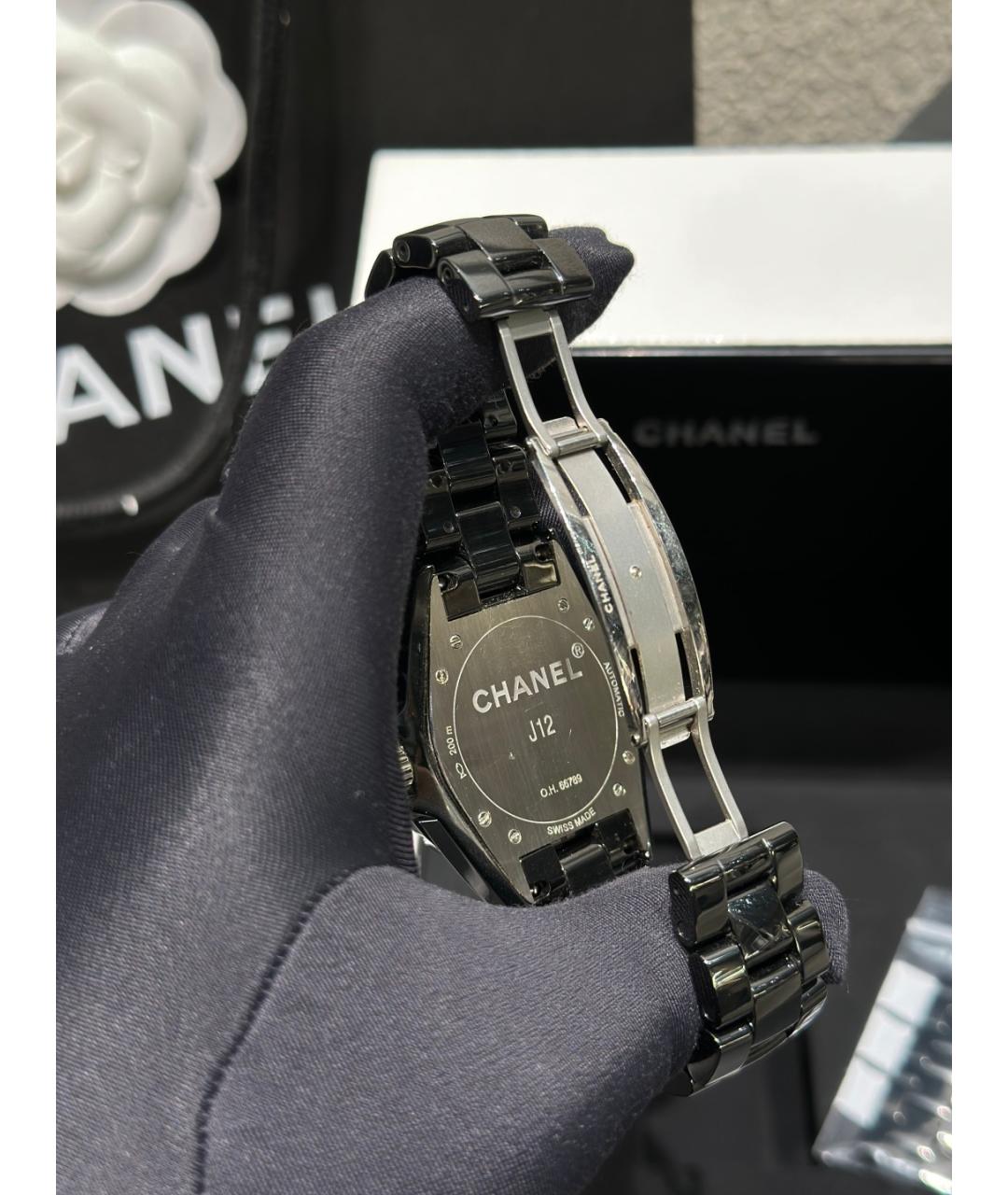 CHANEL Черные керамические часы, фото 7