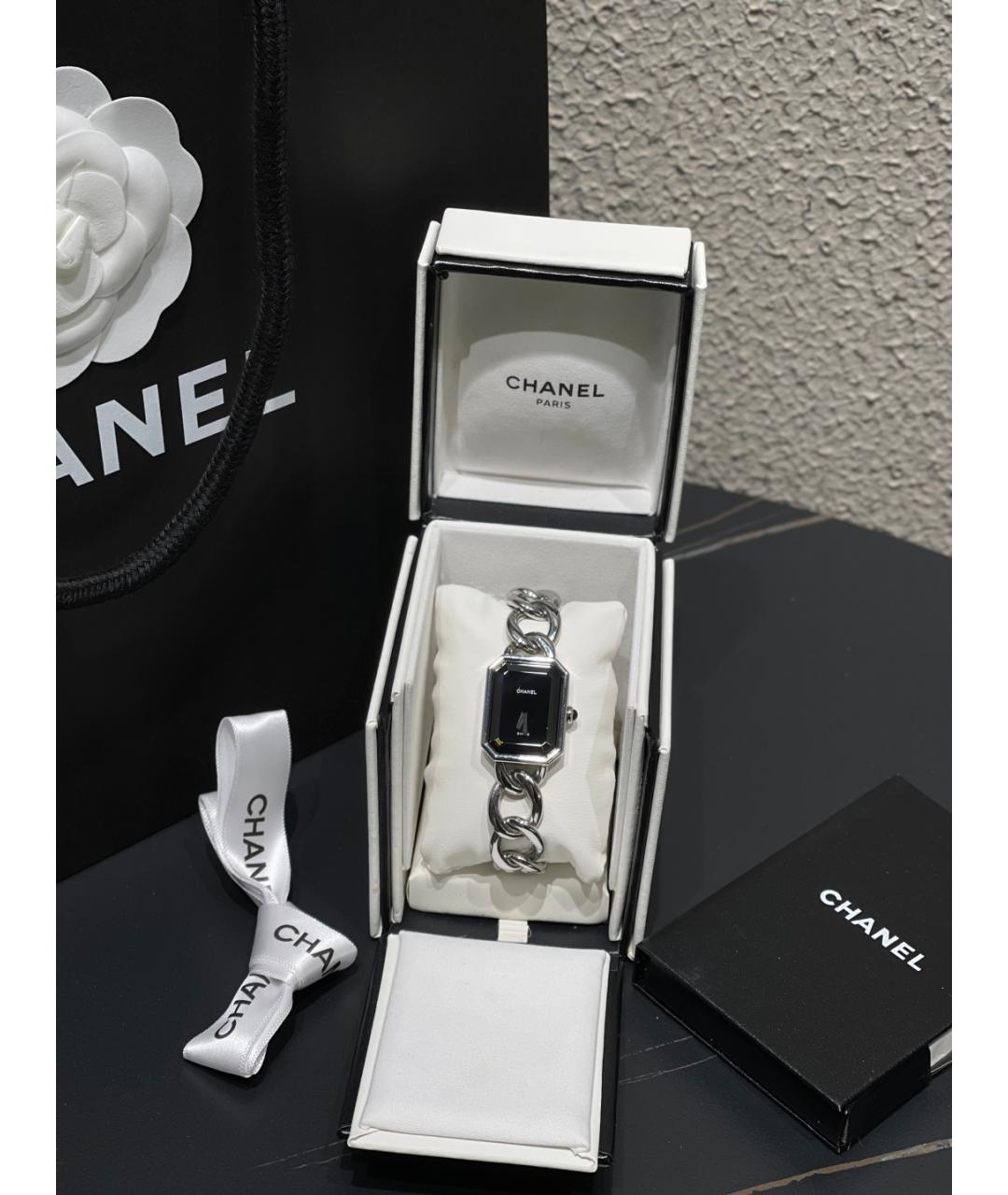 CHANEL Черные металлические часы, фото 2