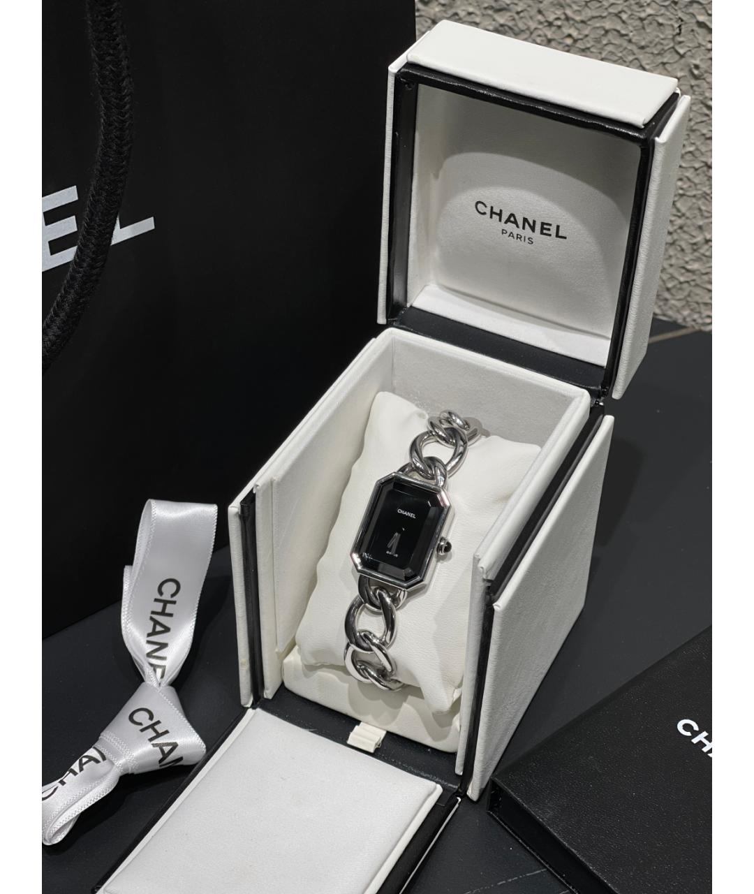 CHANEL Черные металлические часы, фото 4