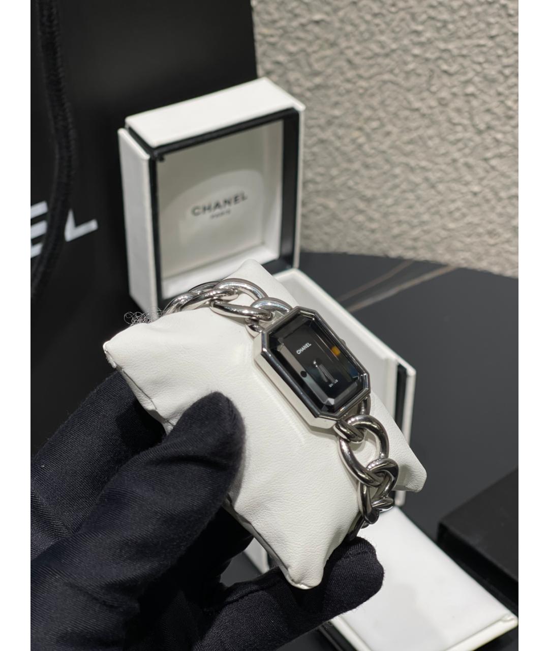 CHANEL Черные металлические часы, фото 6