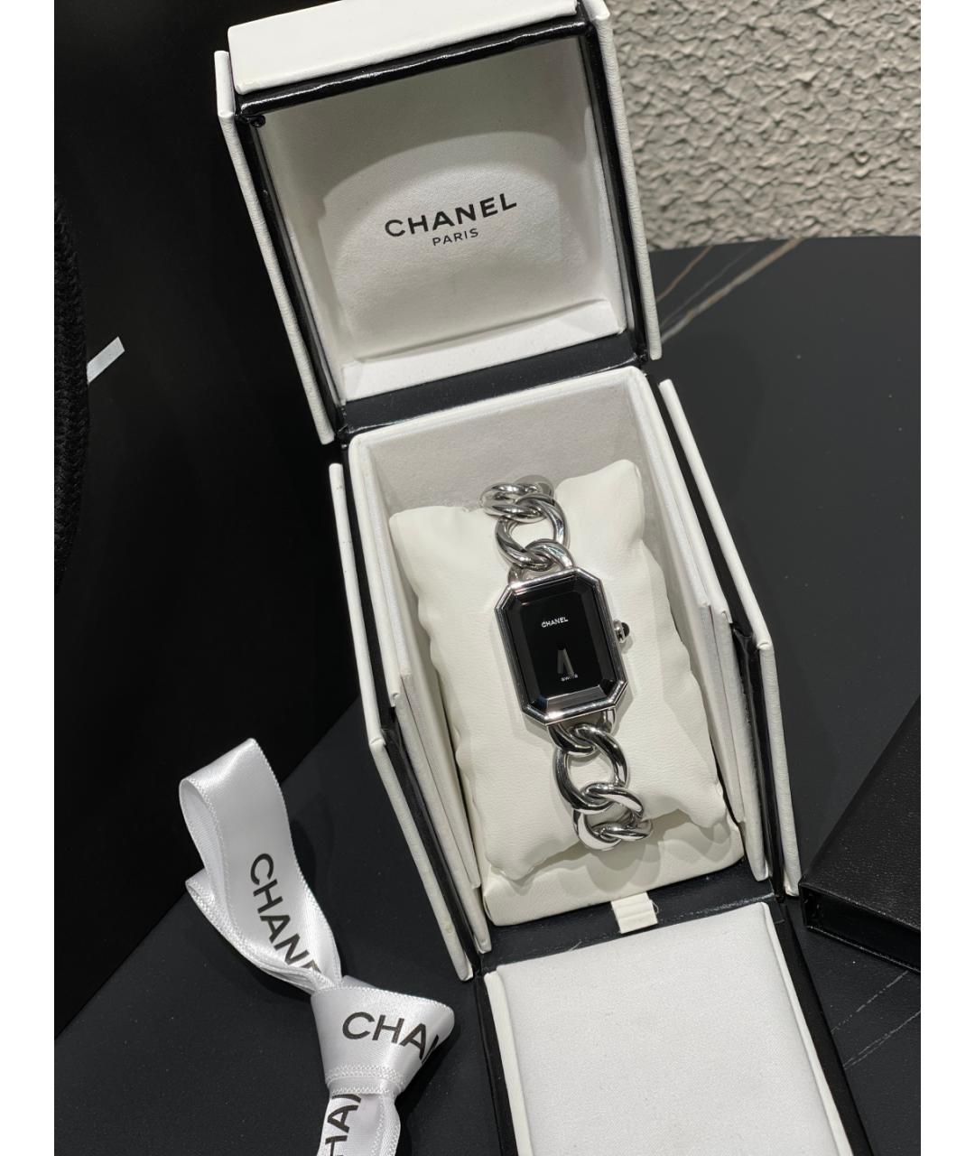 CHANEL Черные металлические часы, фото 3