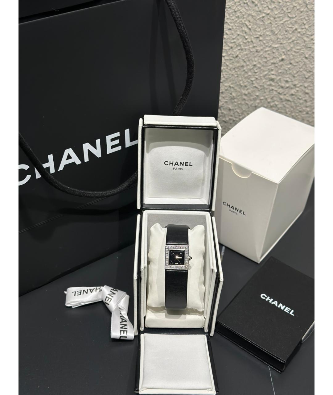 CHANEL Черные металлические часы, фото 2