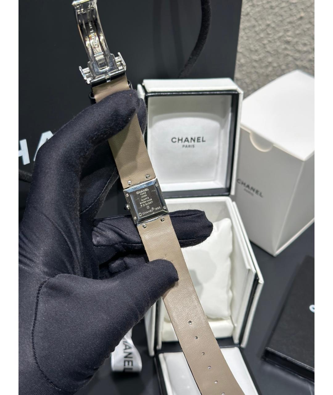 CHANEL Черные металлические часы, фото 7