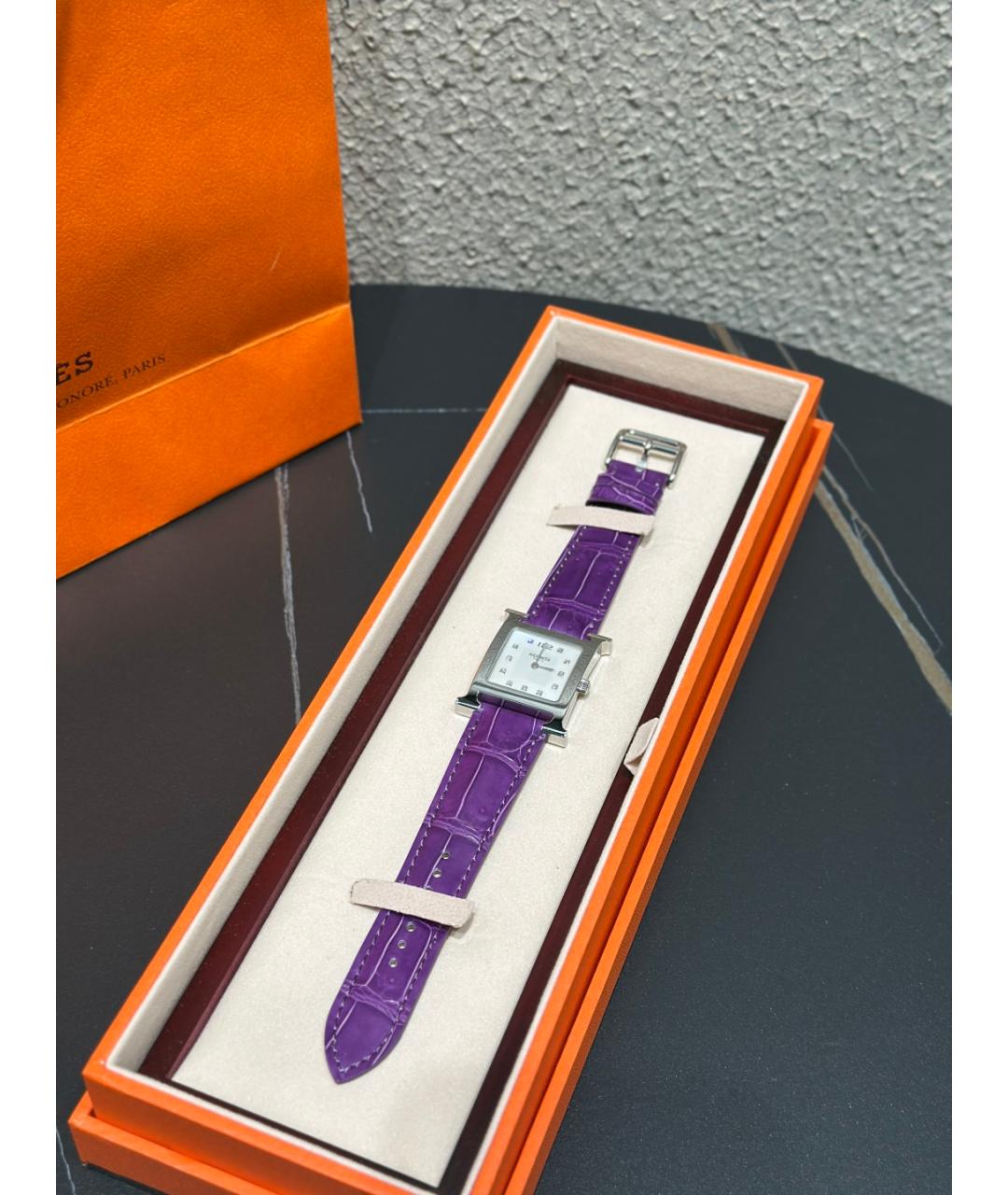 HERMES Белые металлические часы, фото 3