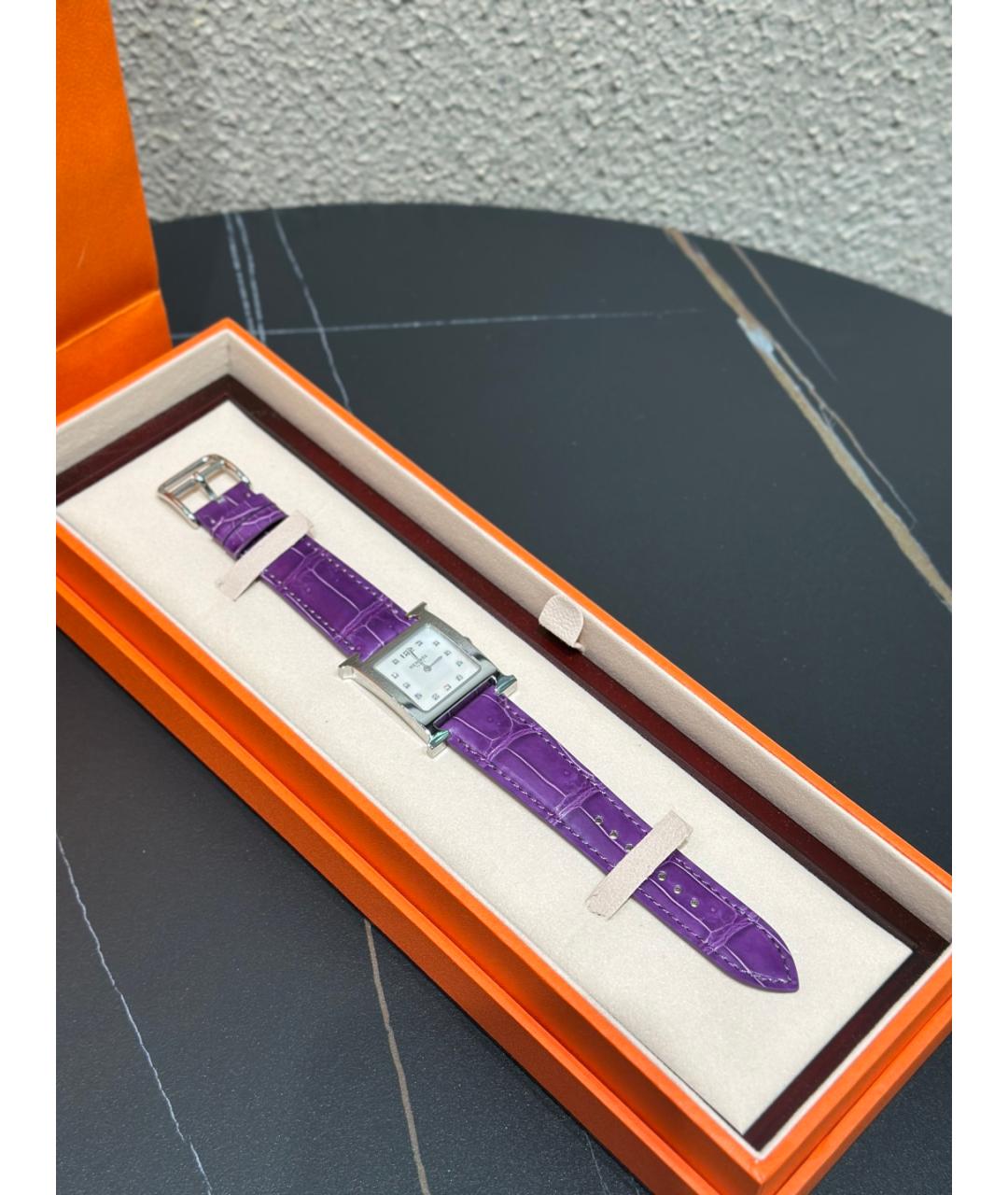 HERMES Белые металлические часы, фото 4