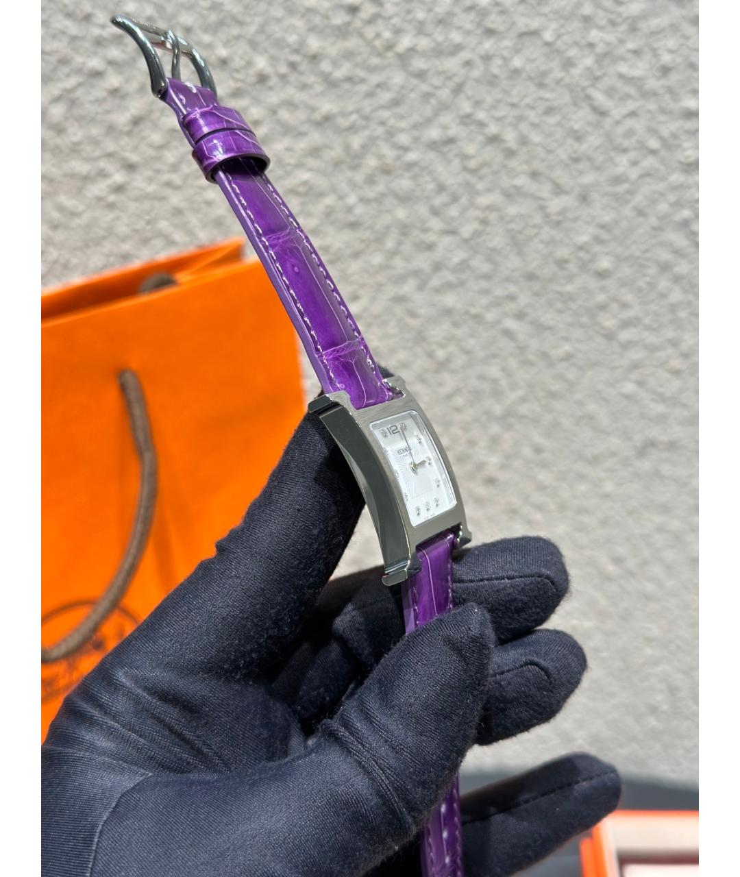 HERMES Белые металлические часы, фото 6