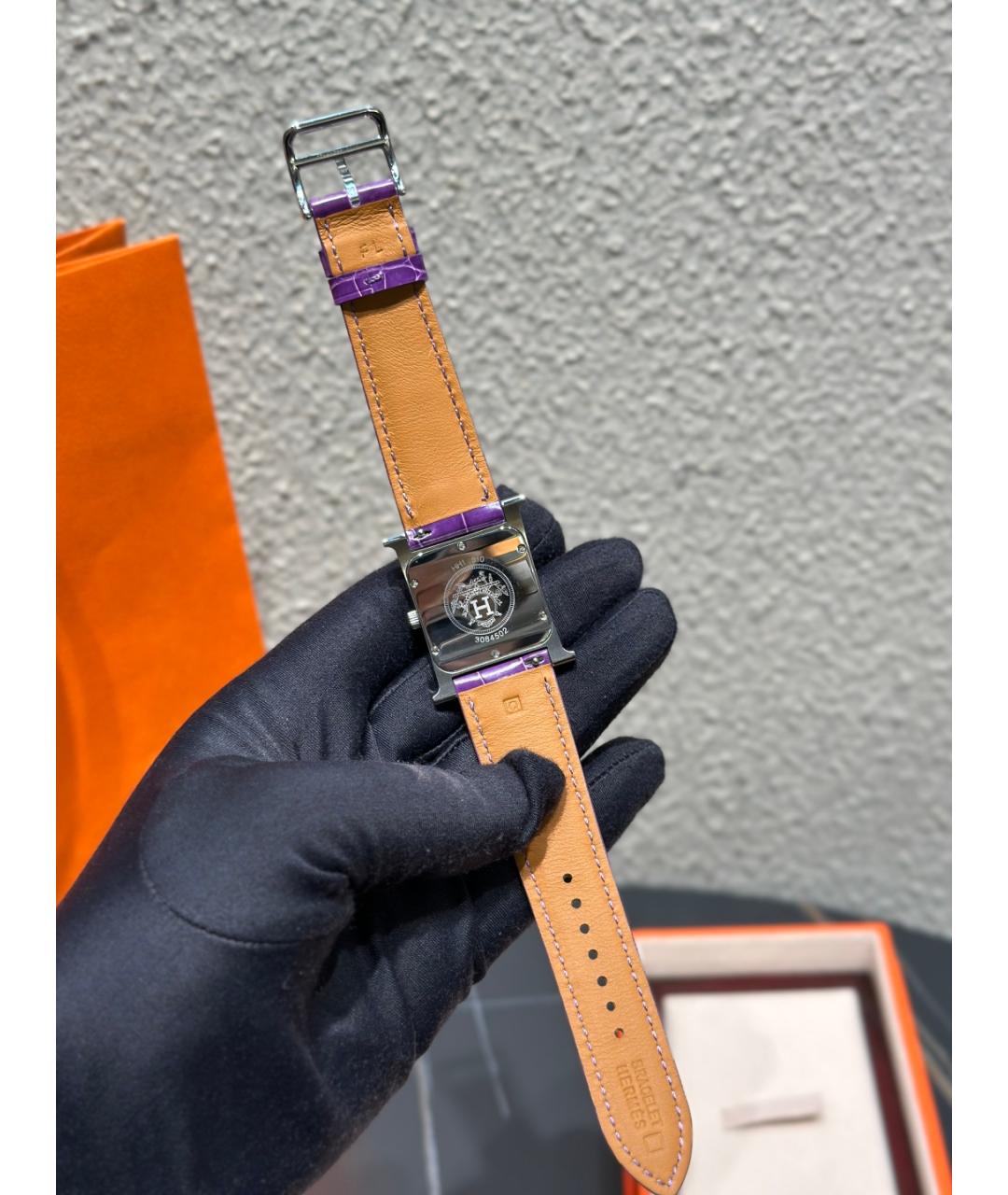 HERMES Белые металлические часы, фото 8