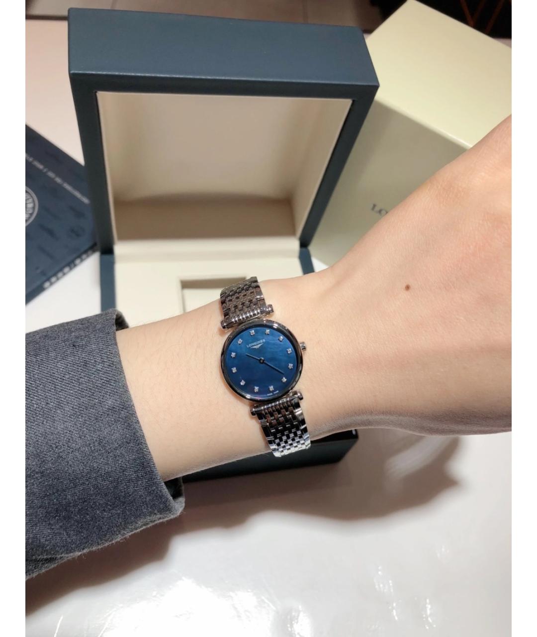 LONGINES Голубые металлические часы, фото 9
