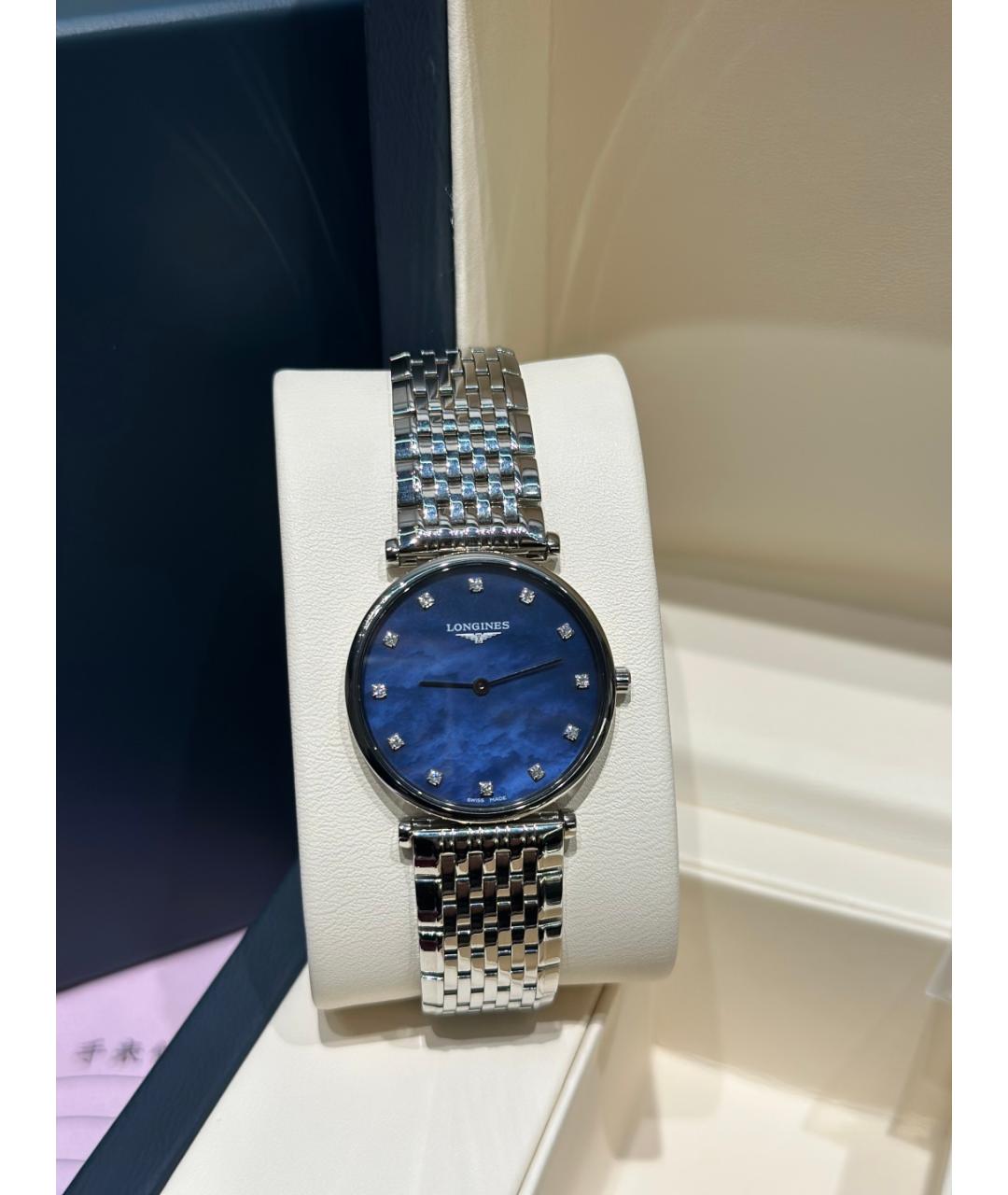 LONGINES Голубые металлические часы, фото 10