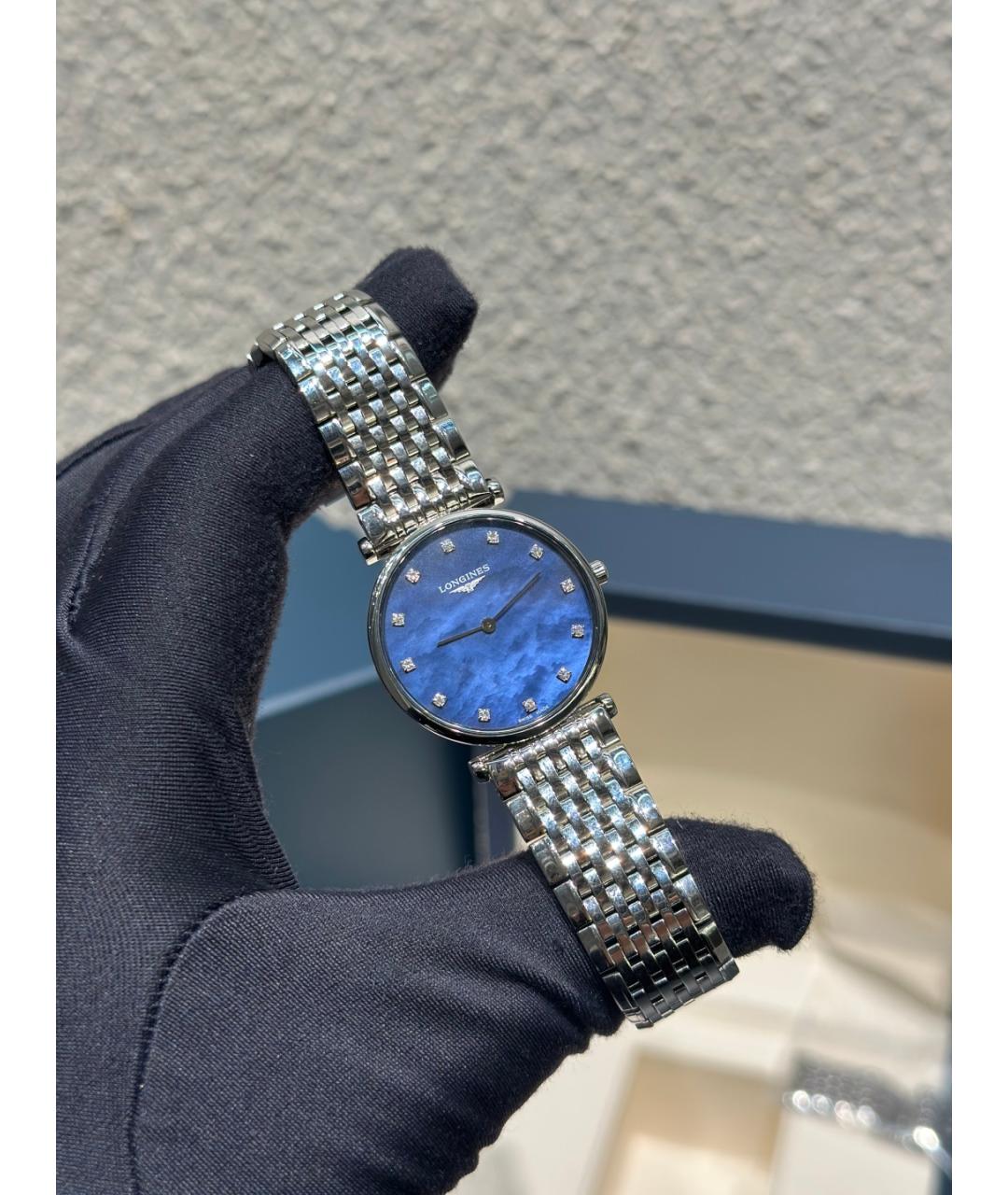 LONGINES Голубые металлические часы, фото 6