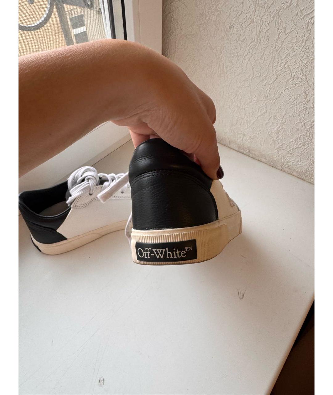 OFF-WHITE Белые кожаные кеды, фото 5