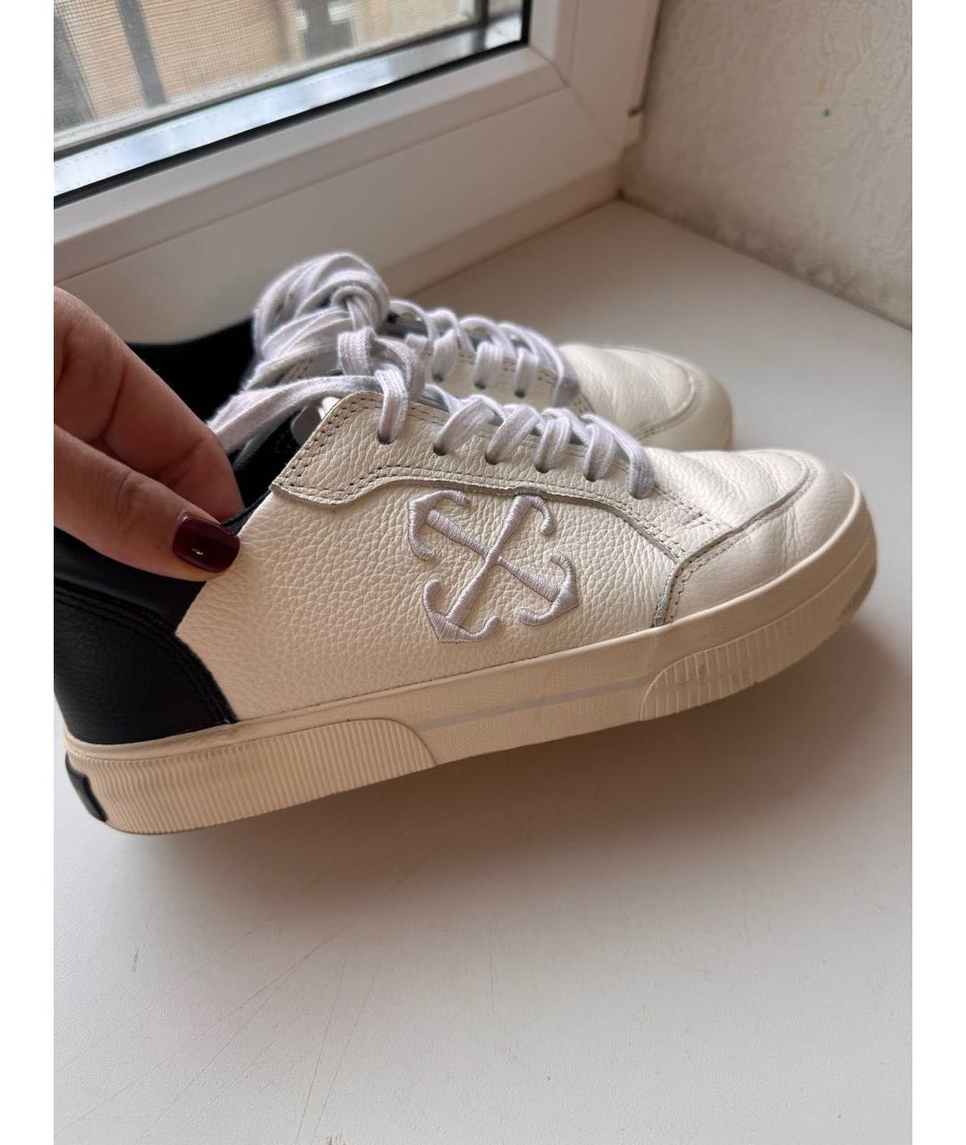 OFF-WHITE Белые кожаные кеды, фото 7