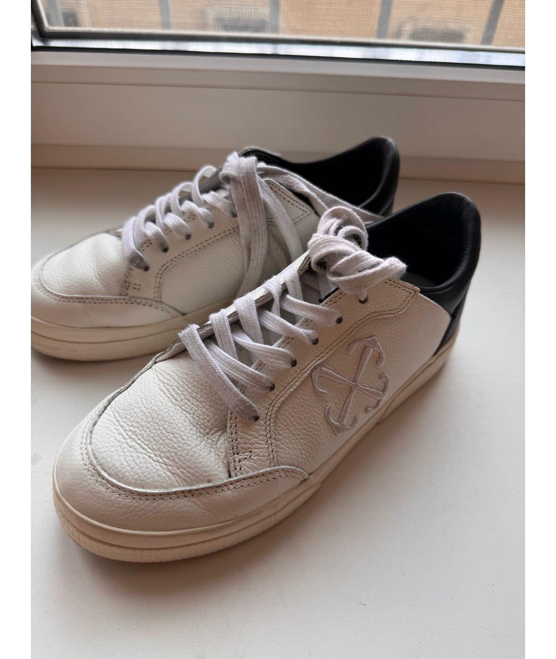 OFF-WHITE Белые кожаные кеды, фото 6