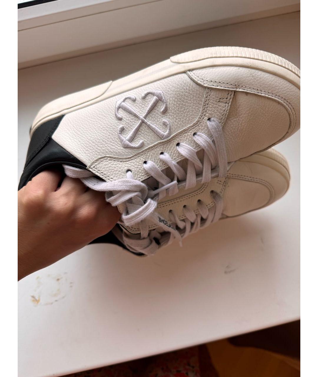 OFF-WHITE Белые кожаные кеды, фото 2