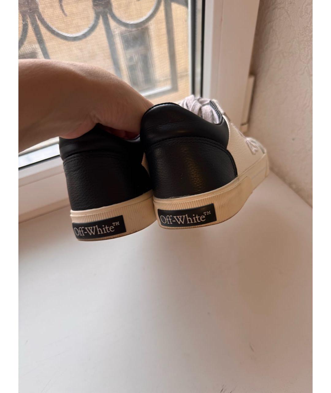 OFF-WHITE Белые кожаные кеды, фото 3