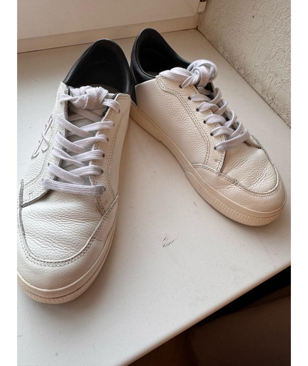 OFF-WHITE Белые кожаные кеды, фото 4