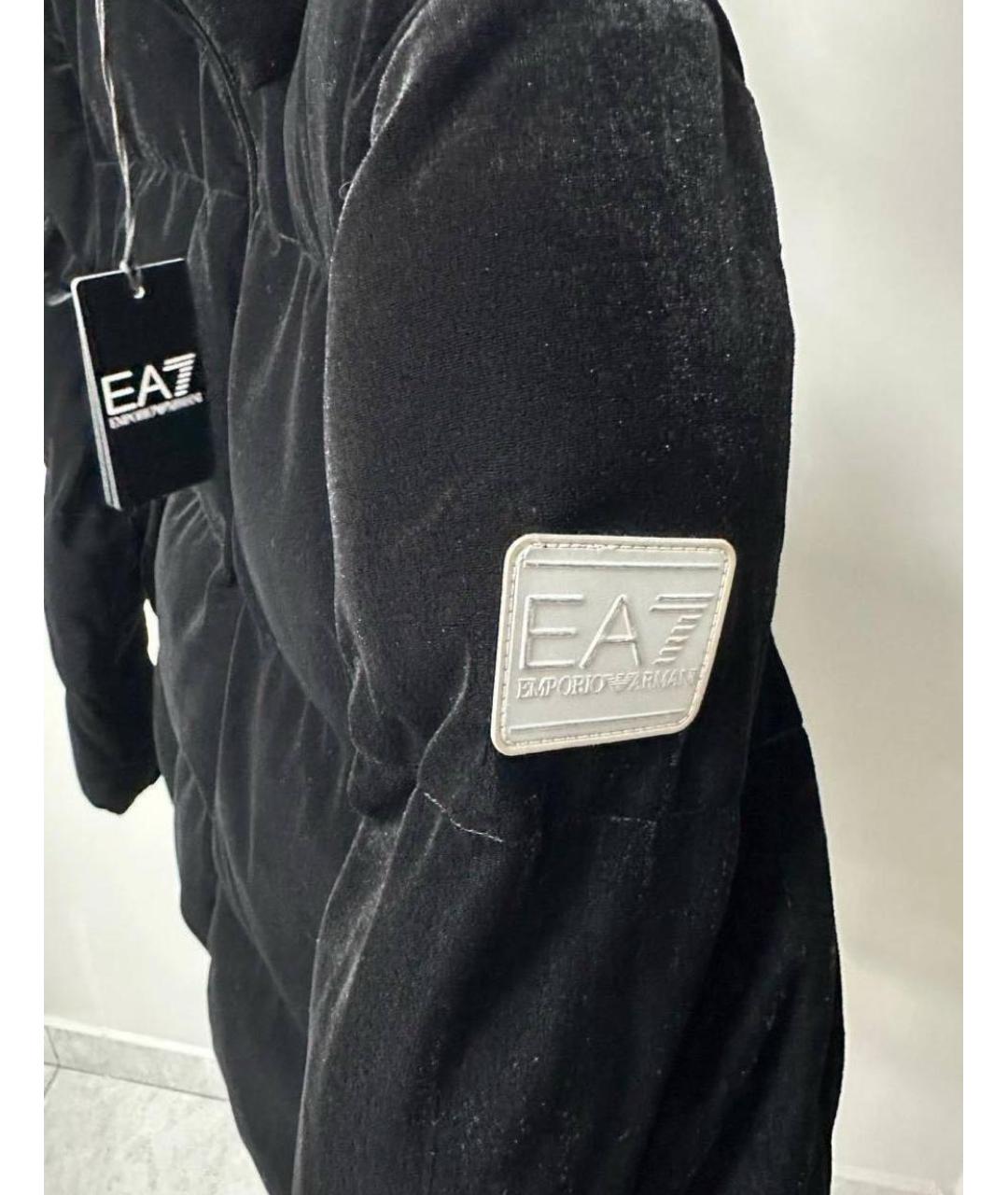 EA7 Черная полиэстеровая куртка, фото 4
