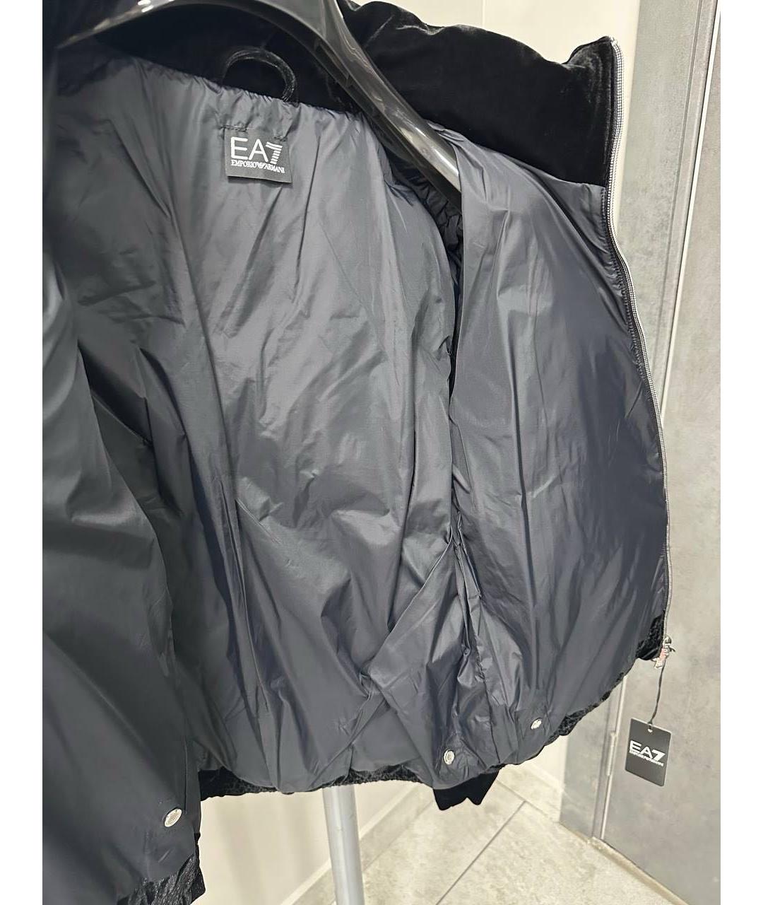EA7 Черная полиэстеровая куртка, фото 2