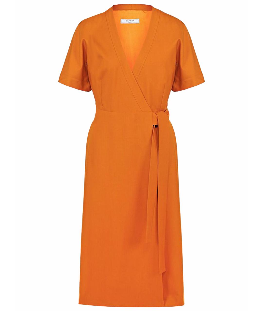 LANVIN Оранжевое шерстяное повседневное платье, фото 1