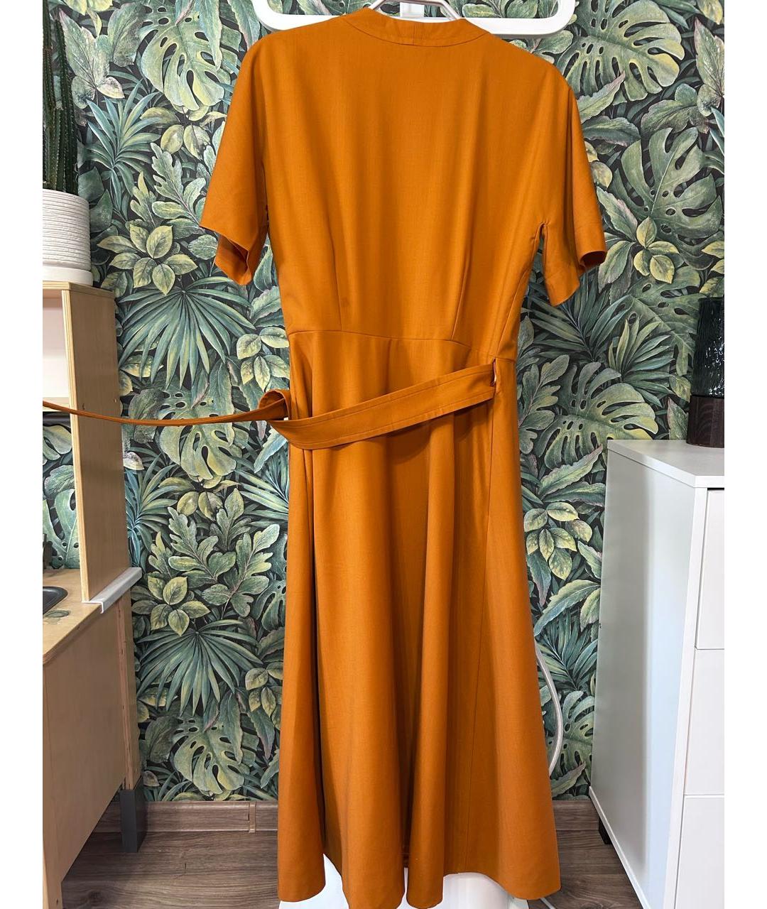 LANVIN Оранжевое шерстяное повседневное платье, фото 2