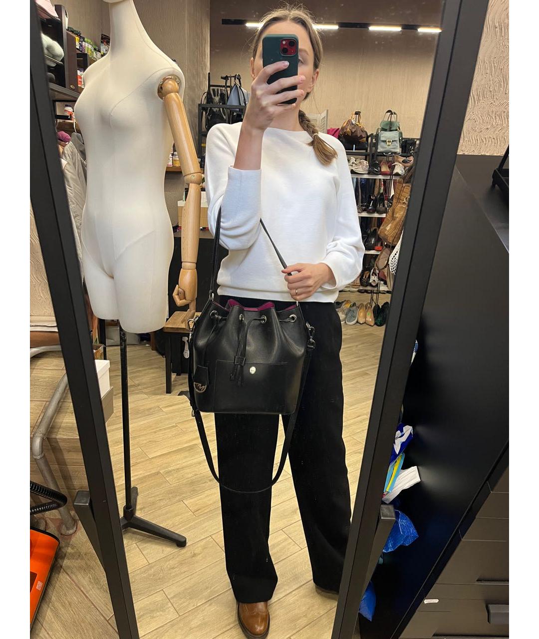 MICHAEL KORS Черная кожаная сумка тоут, фото 2