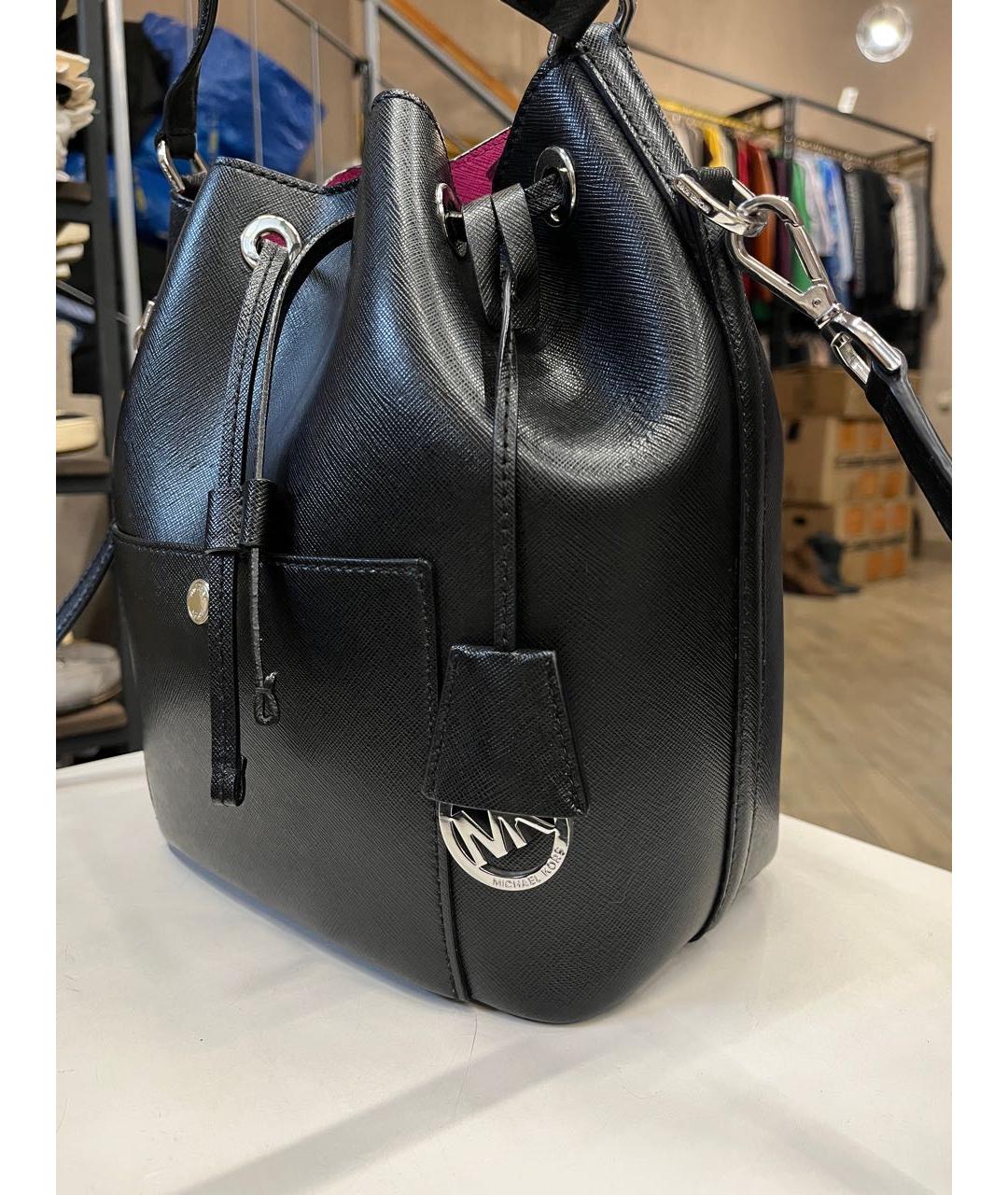 MICHAEL KORS Черная кожаная сумка тоут, фото 5