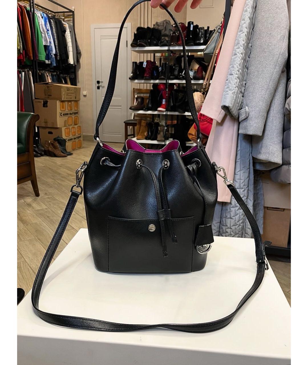 MICHAEL KORS Черная кожаная сумка тоут, фото 9