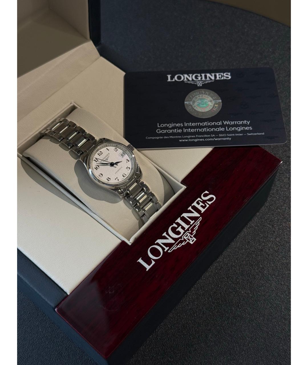 LONGINES Белые металлические часы, фото 4
