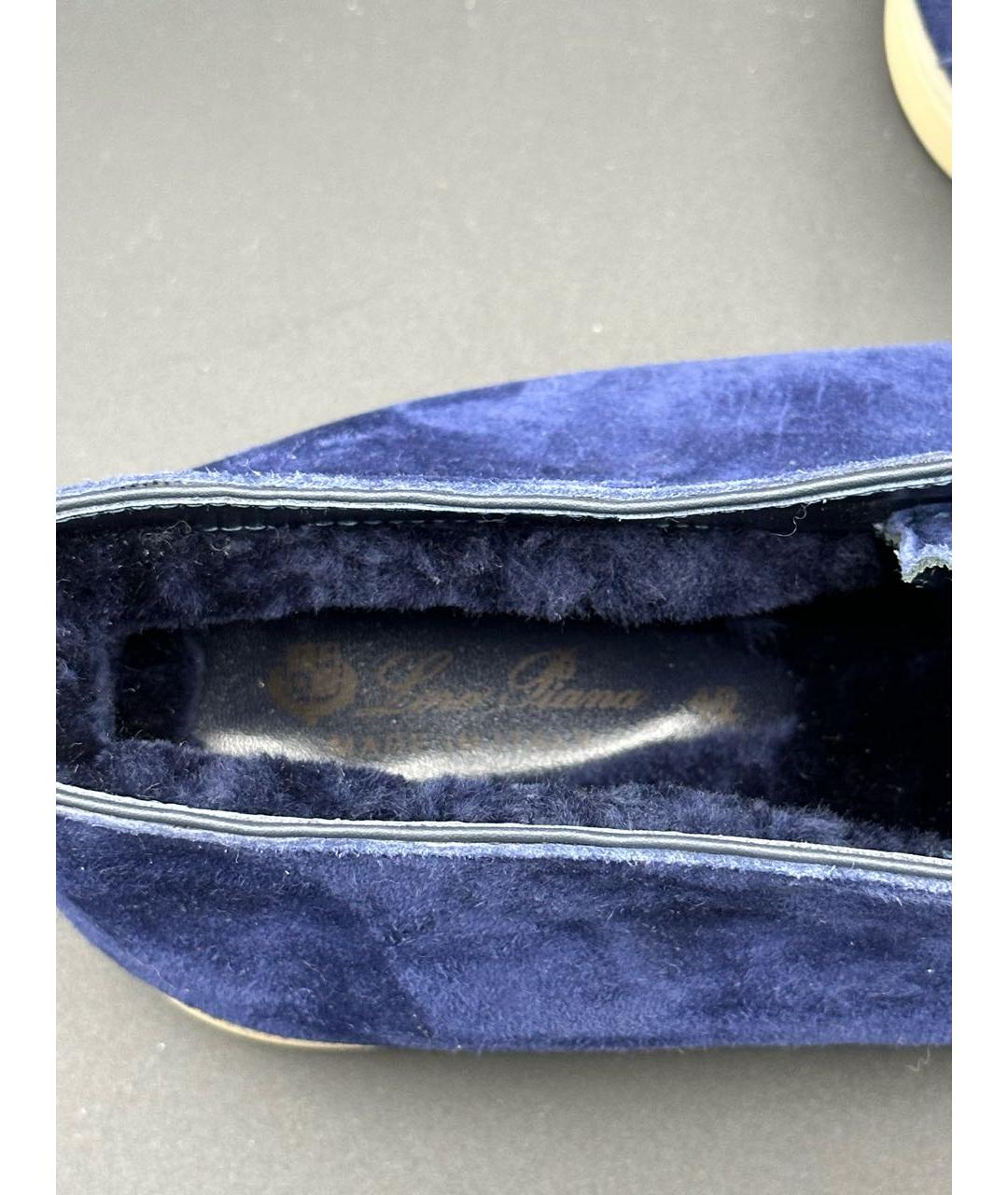 LORO PIANA Синие замшевые лоферы, фото 6