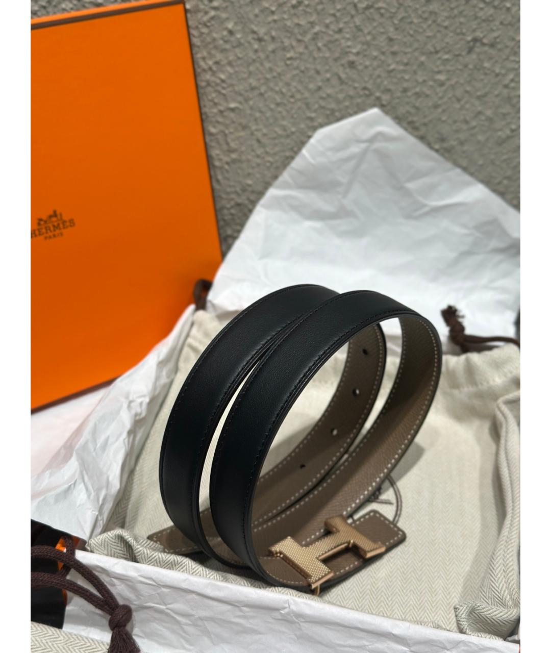 HERMES Серый кожаный ремень, фото 4