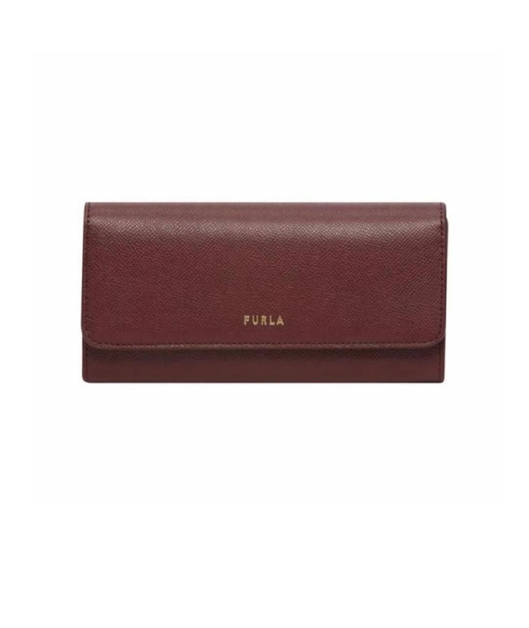 FURLA Бордовый кожаный кошелек, фото 1
