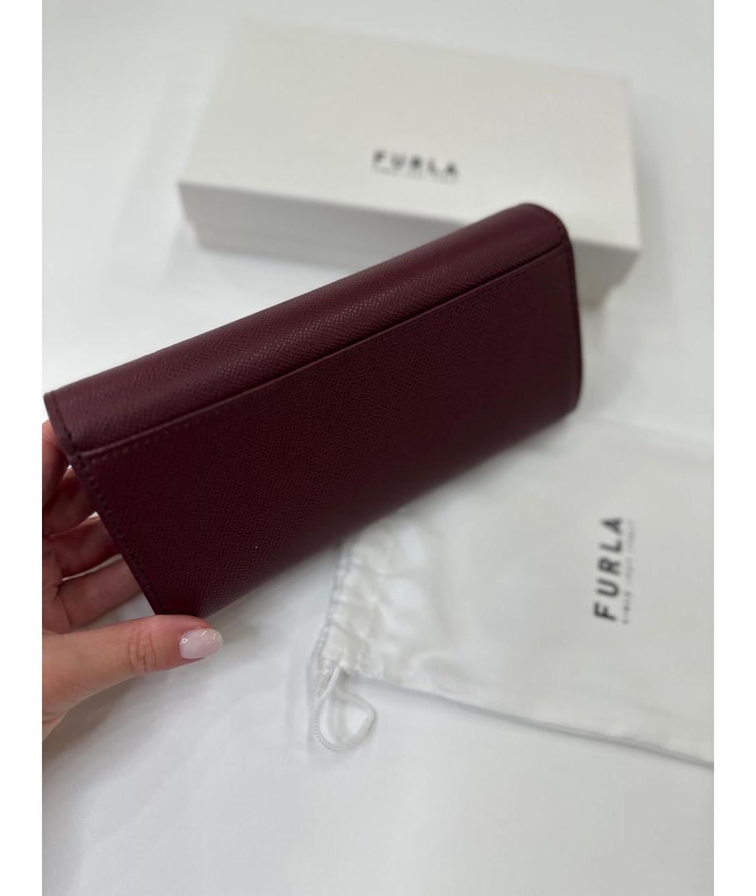 FURLA Бордовый кожаный кошелек, фото 5