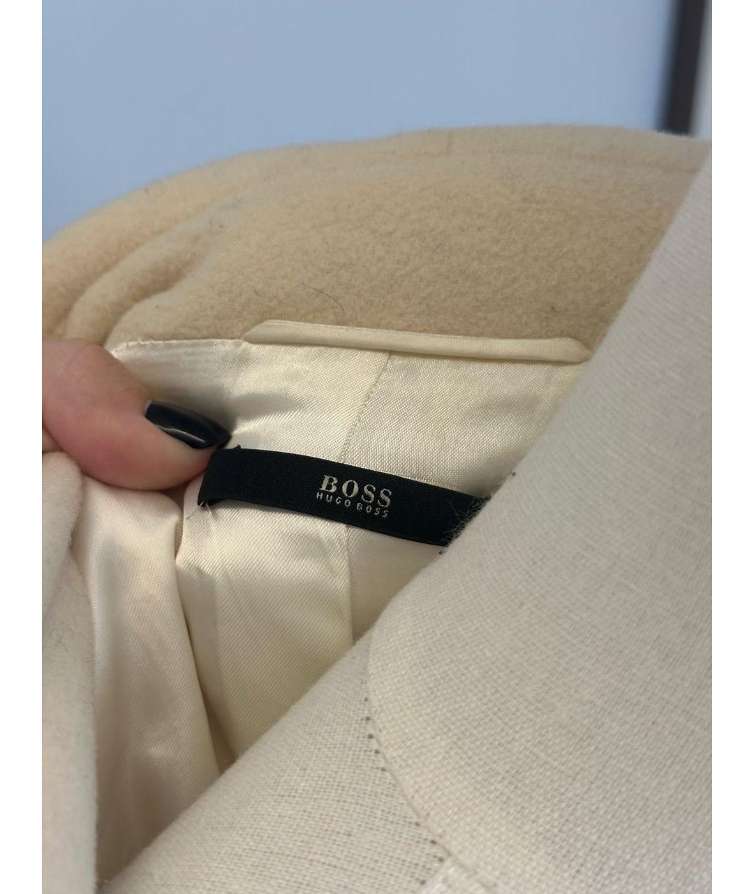 HUGO BOSS Бежевое шерстяное пальто, фото 3