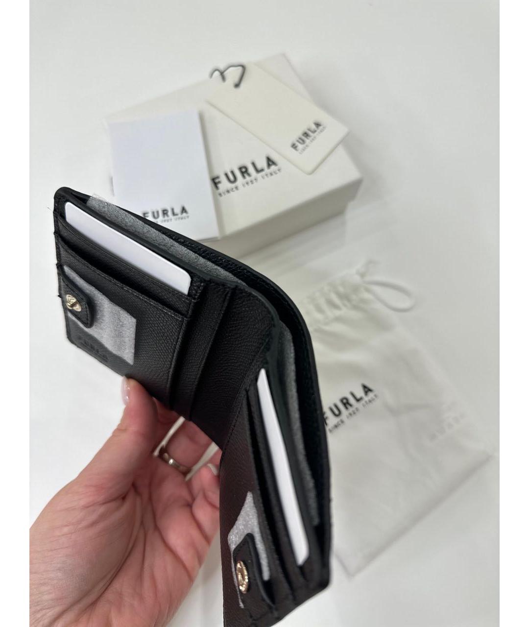 FURLA Черный кожаный кошелек, фото 6