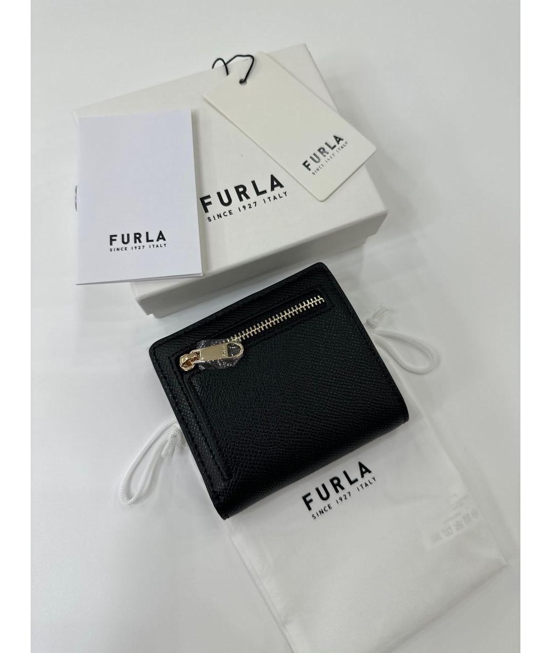 FURLA Черный кожаный кошелек, фото 4
