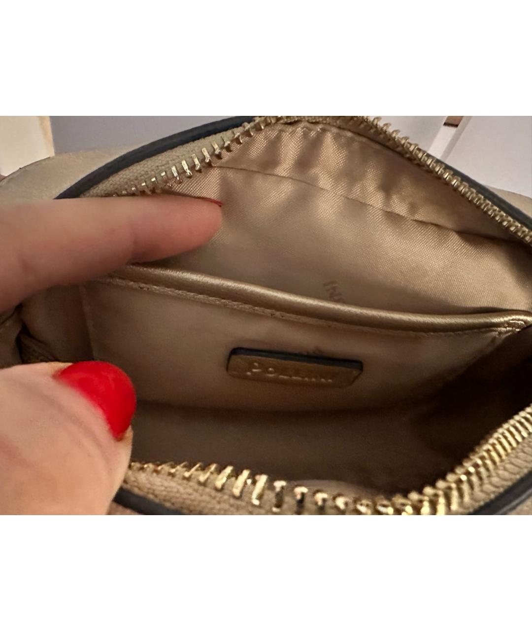 POLLINI Золотая сумка через плечо из искусственной кожи, фото 4