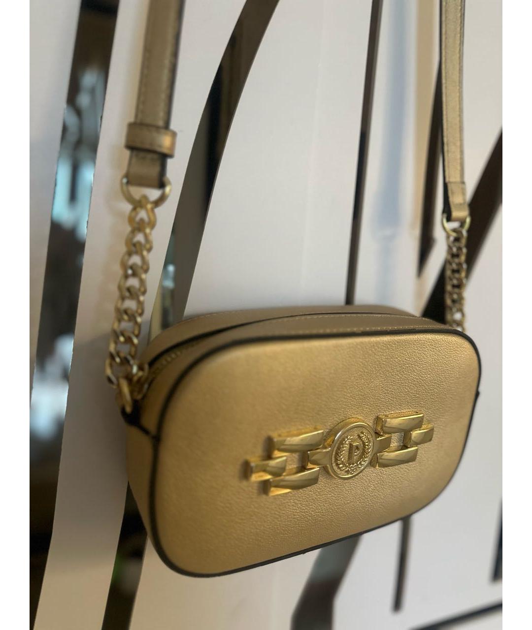 POLLINI Золотая сумка через плечо из искусственной кожи, фото 2