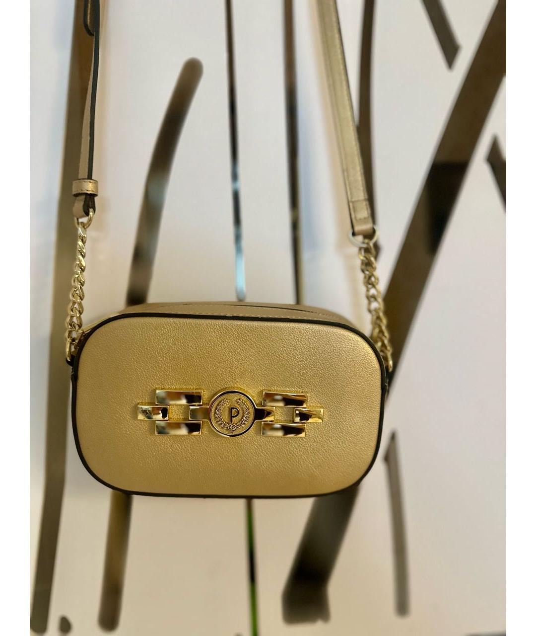 POLLINI Золотая сумка через плечо из искусственной кожи, фото 5