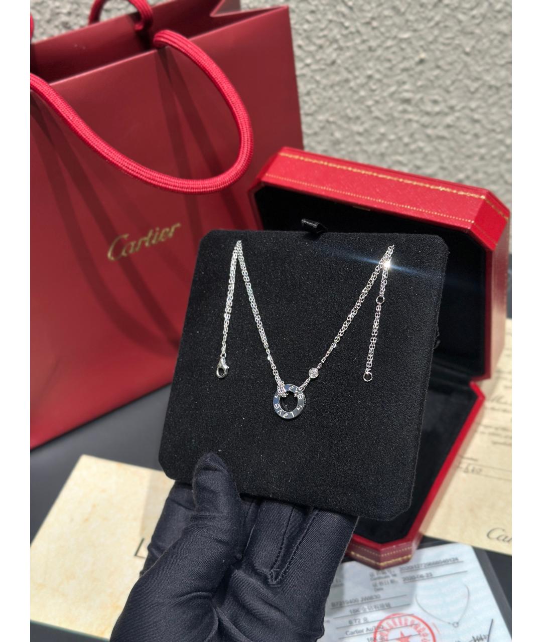 CARTIER Серебряное колье из белого золота, фото 5