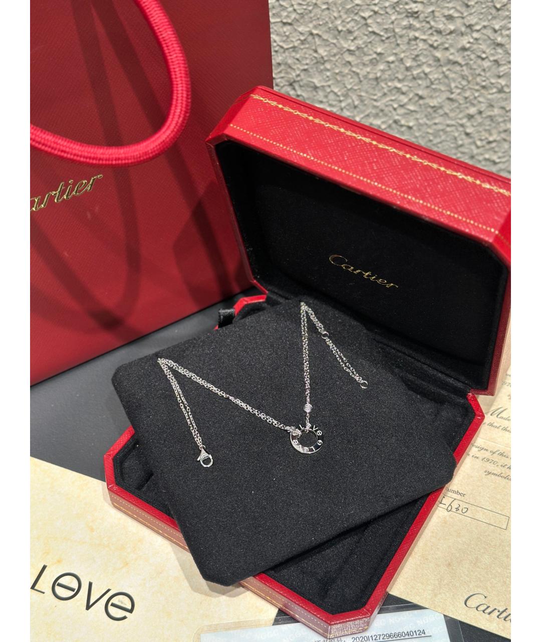 CARTIER Серебряное колье из белого золота, фото 6