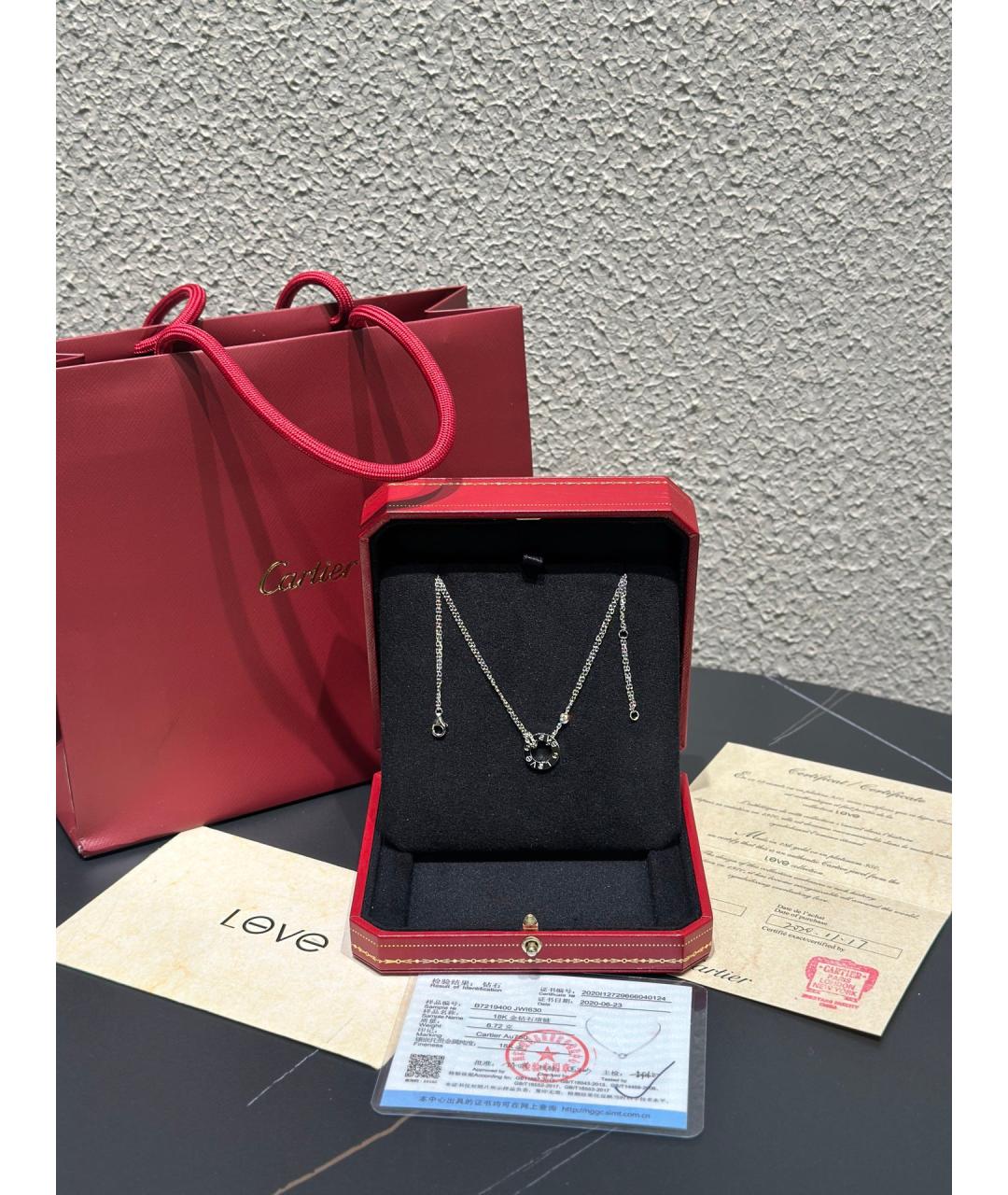 CARTIER Серебряное колье из белого золота, фото 2