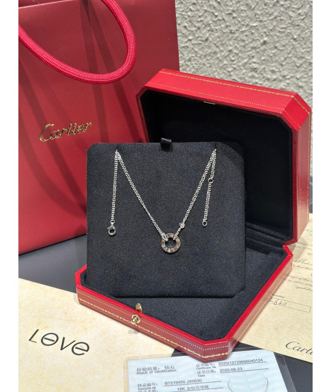 CARTIER Серебряное колье из белого золота, фото 3