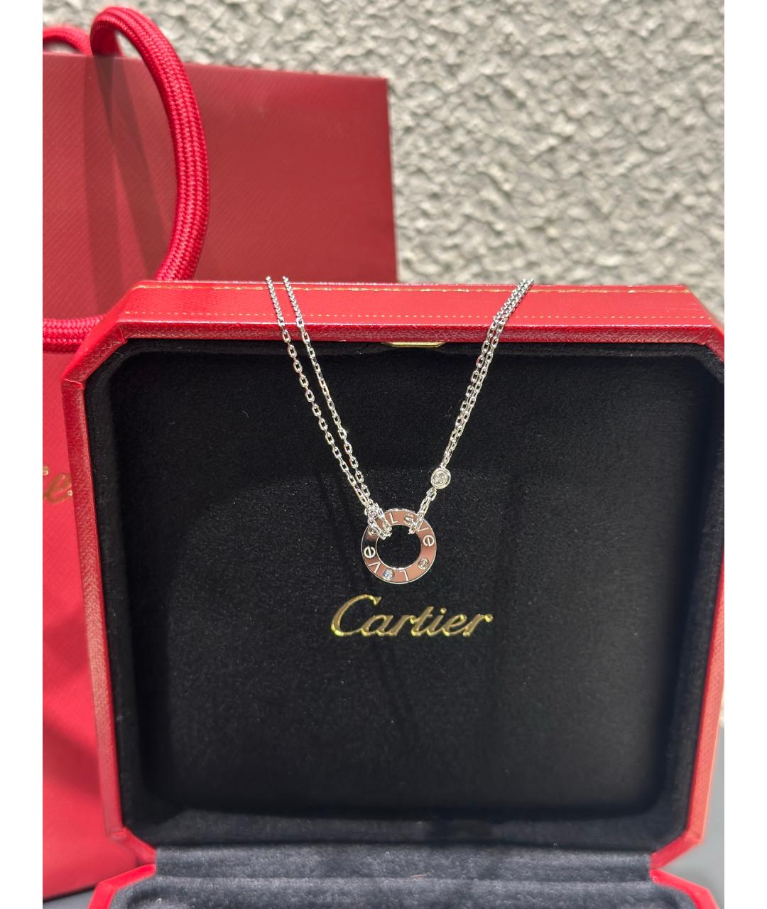 CARTIER Серебряное колье из белого золота, фото 9