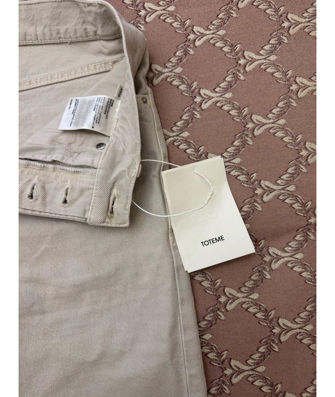 TOTEME Бежевые хлопковые прямые джинсы, фото 6
