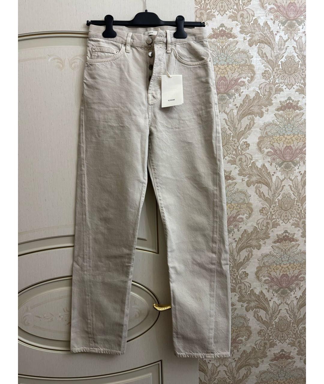 TOTEME Бежевые хлопковые прямые джинсы, фото 7